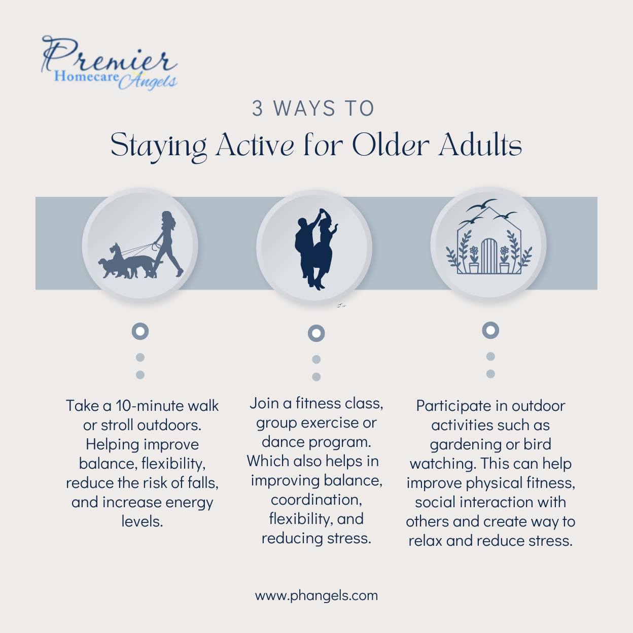📅 May 9   ·   Good Morning #PHAngels, here lists a few #healthtips to staying active for #olderadults!  Continue to learn more at https://www.nia.nih.gov/.../exercise-and-physical-activity.